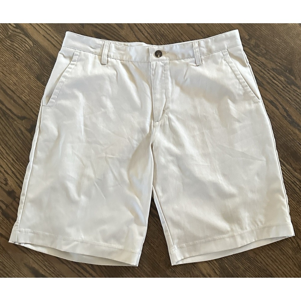 Mens Adidas ClimaCool Performance Golf Shorts Beige 34 10in Inseam Athletic